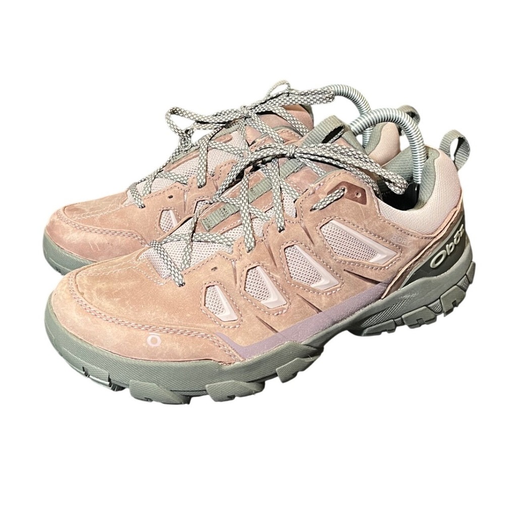 Oboz Sawtooth X Low Waterproof Hiking Shoes Womens 9.5 Mauve Pink Cordura Trail